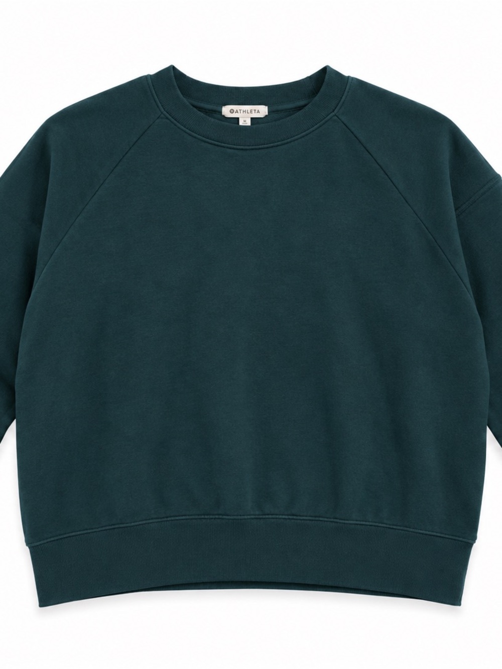Athleta Women's Dark Teal Crewneck Cropped Sweatshirt